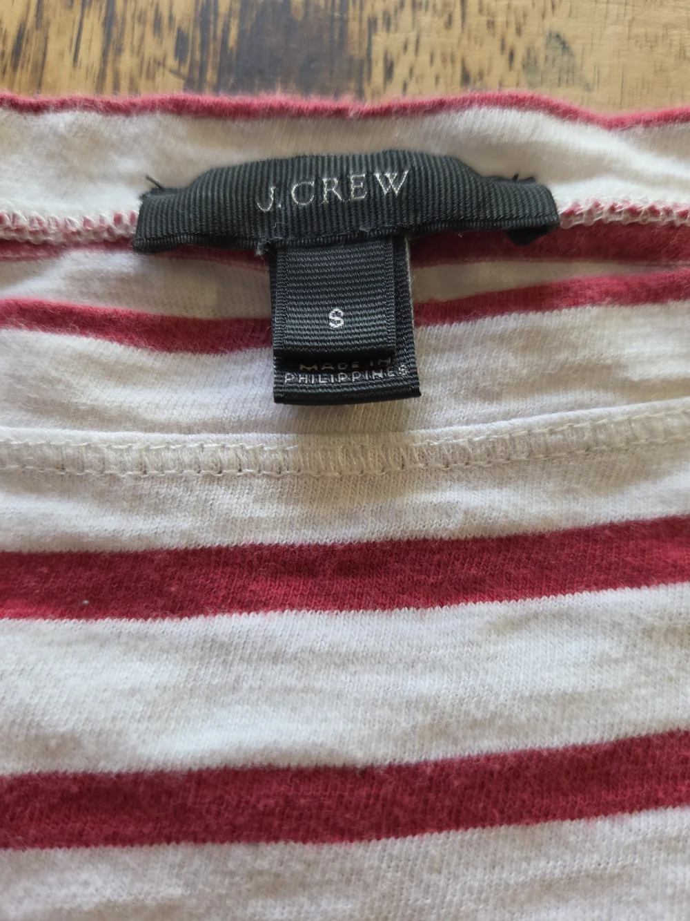 J. Crew Red & White Striped Long-Sleeve Tee